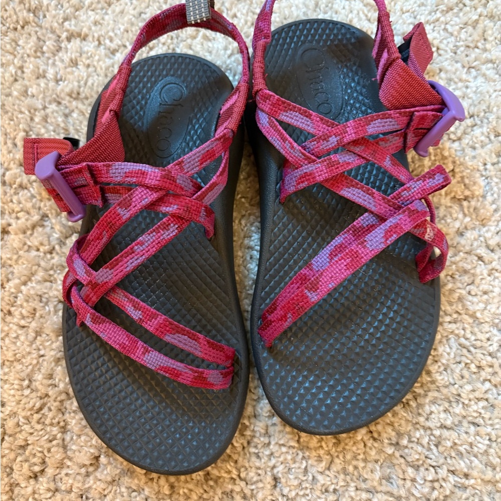 Chaco Red and Purple Strappy Sandals